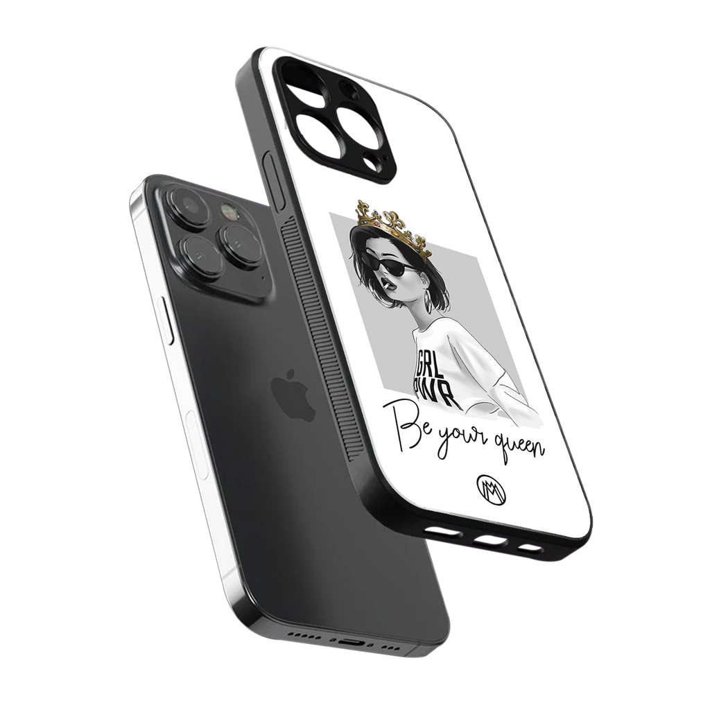 be your queen back phone cover | glass case for iphone 16 pro max