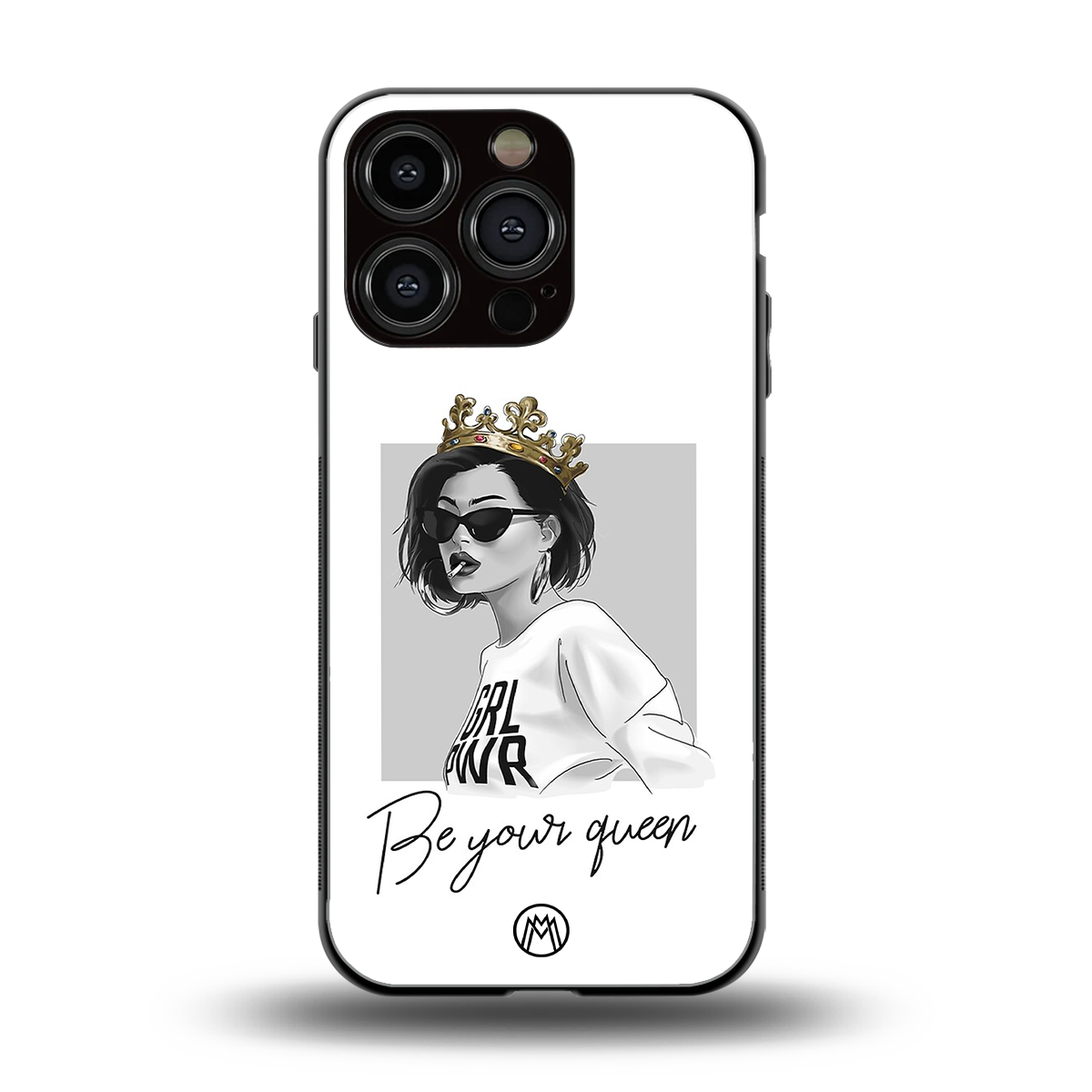 be your queen back phone cover | glass case for iphone 16 pro
