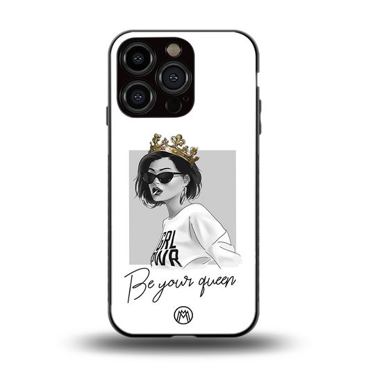 be your queen back phone cover | glass case for iphone 16 pro