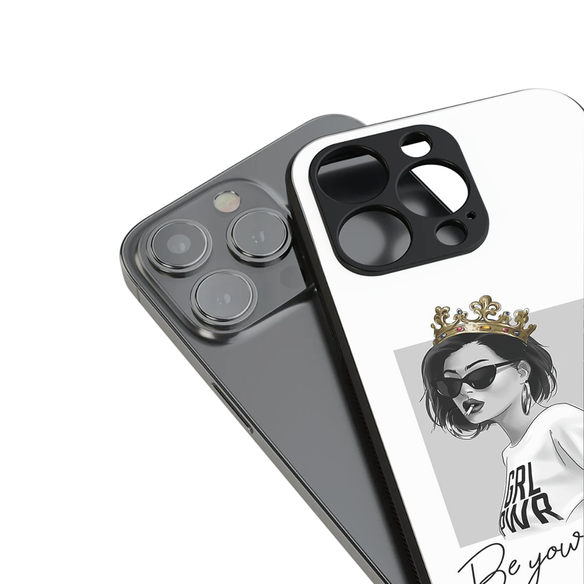 be your queen back phone cover | glass case for iphone 14 plus
