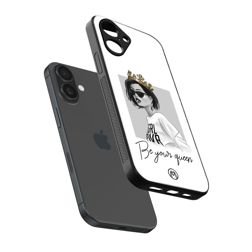 be your queen back phone cover | glass case for iphone 16