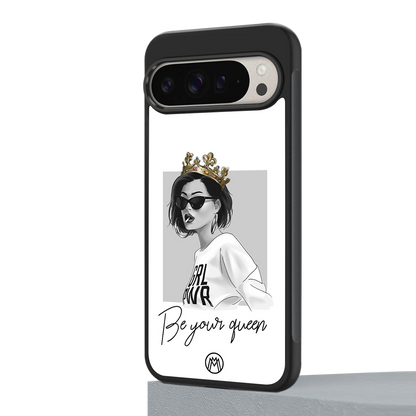 be your queen back phone cover | glass case for google pixel 9 pro xl