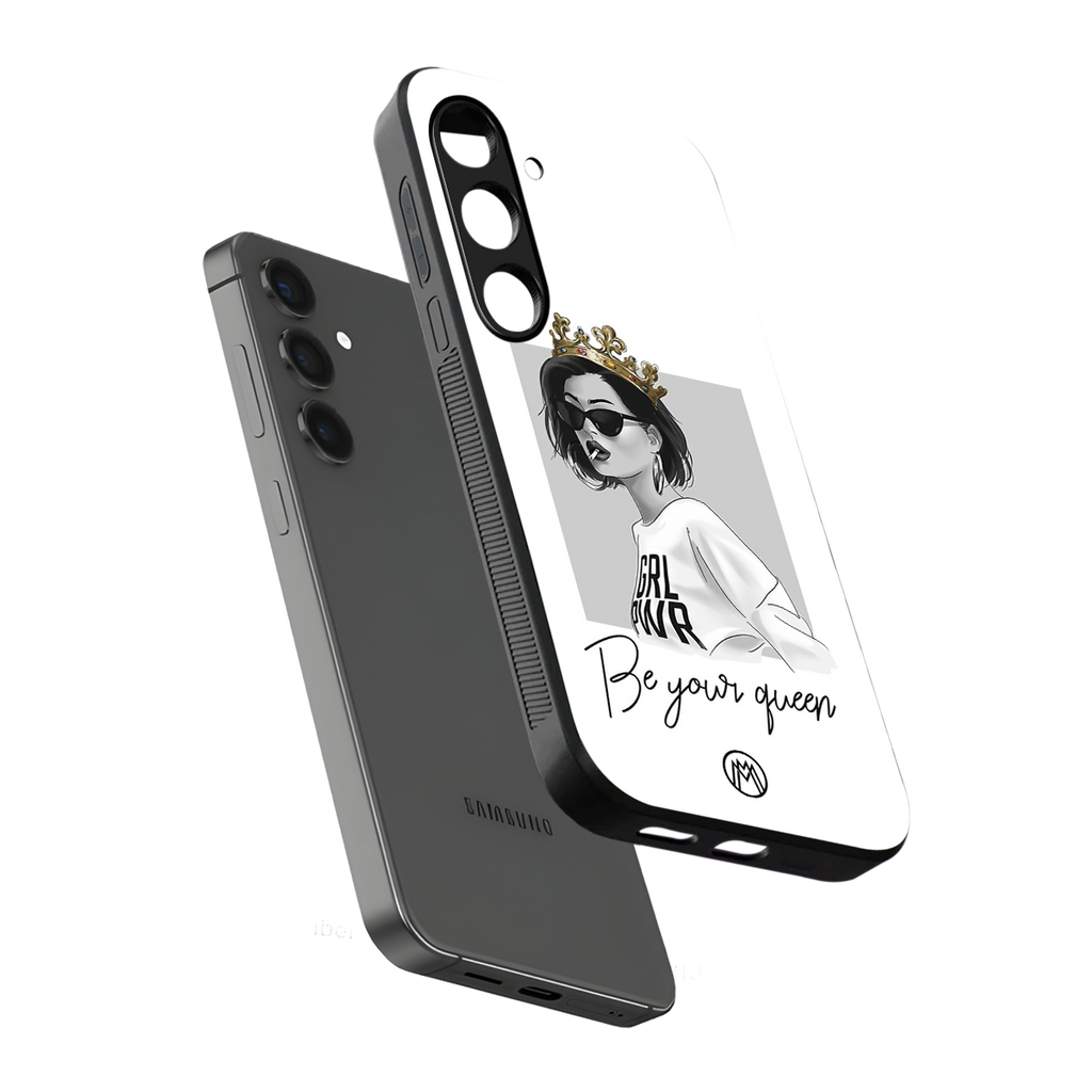 be your queen back phone cover | glass case for samsung galaxy s25 plus