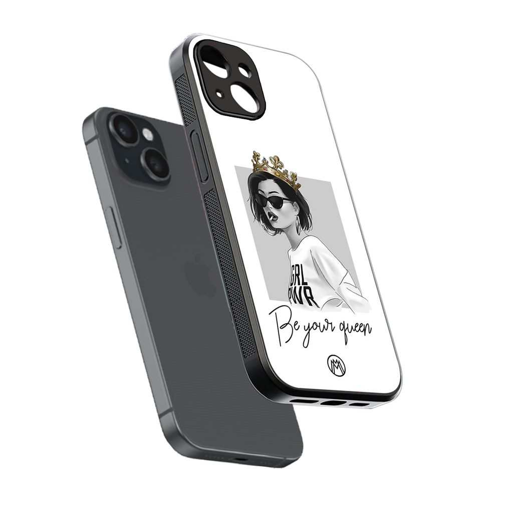 be your queen back phone cover | glass case for iphone 15