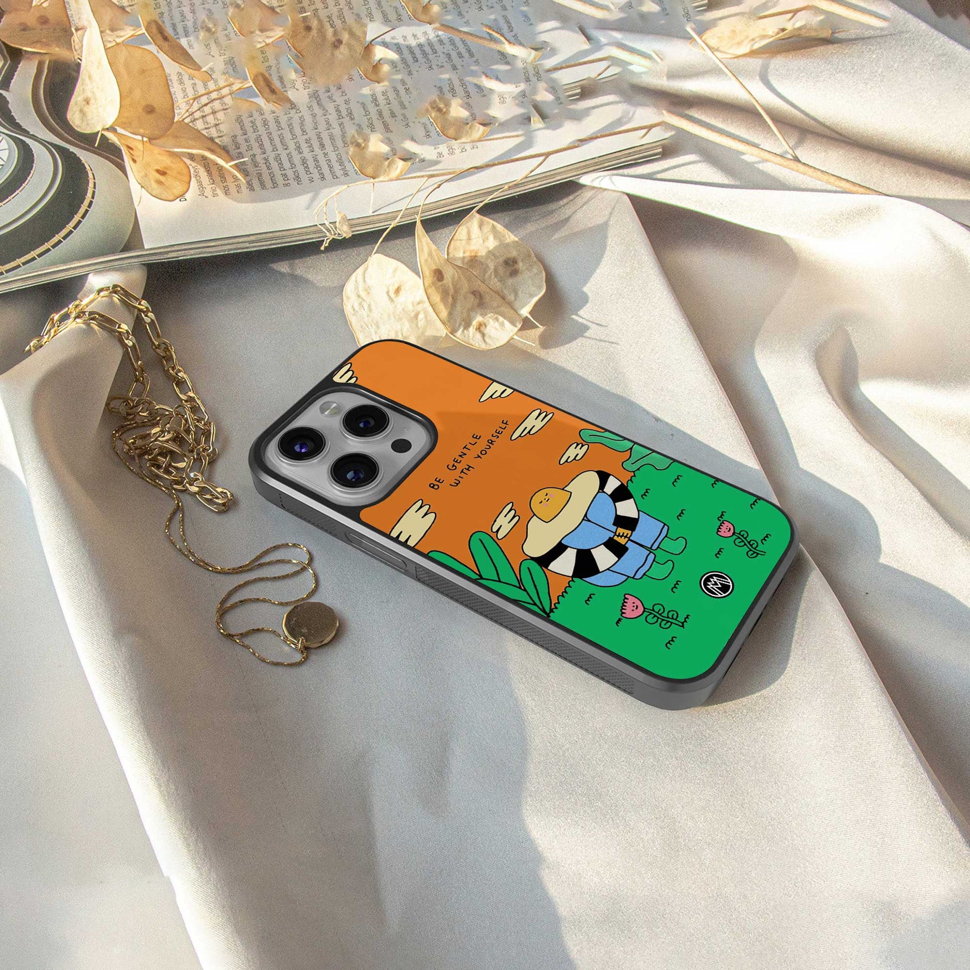 be gentle with yourself back phone cover | glass case for oneplus nord 4