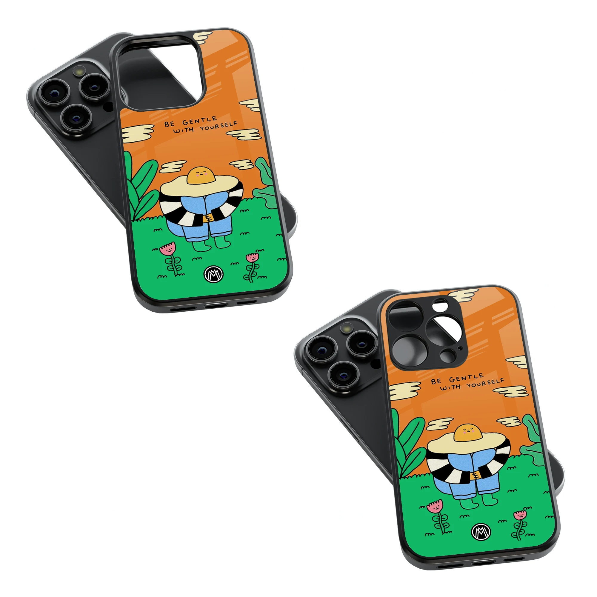 Trendy Glass Back Mobile Case for iPhone, Samsung, Redmi, OnePlus, Google Pixel, Motorola