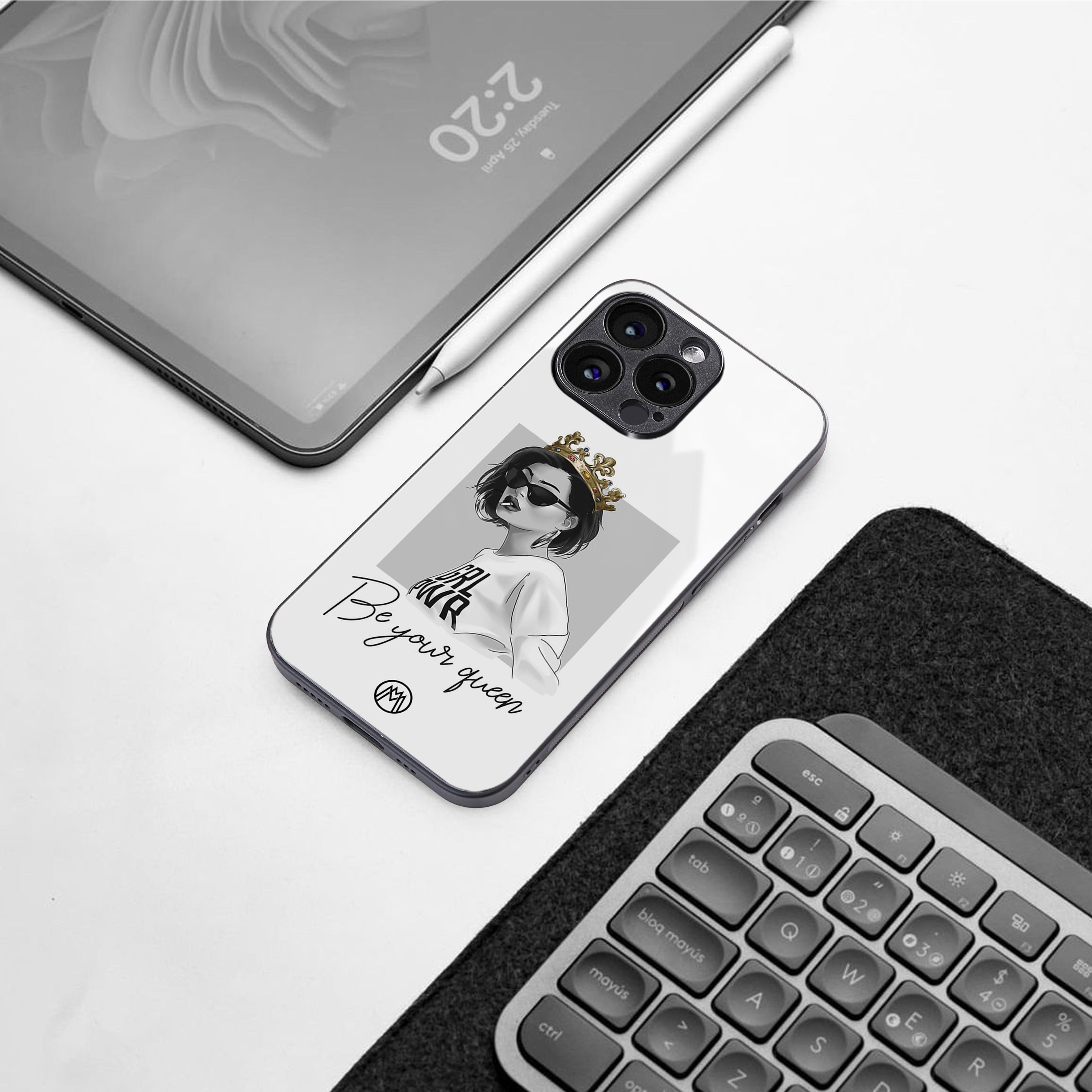 be your queen back phone cover | glass case for iphone 16 plus