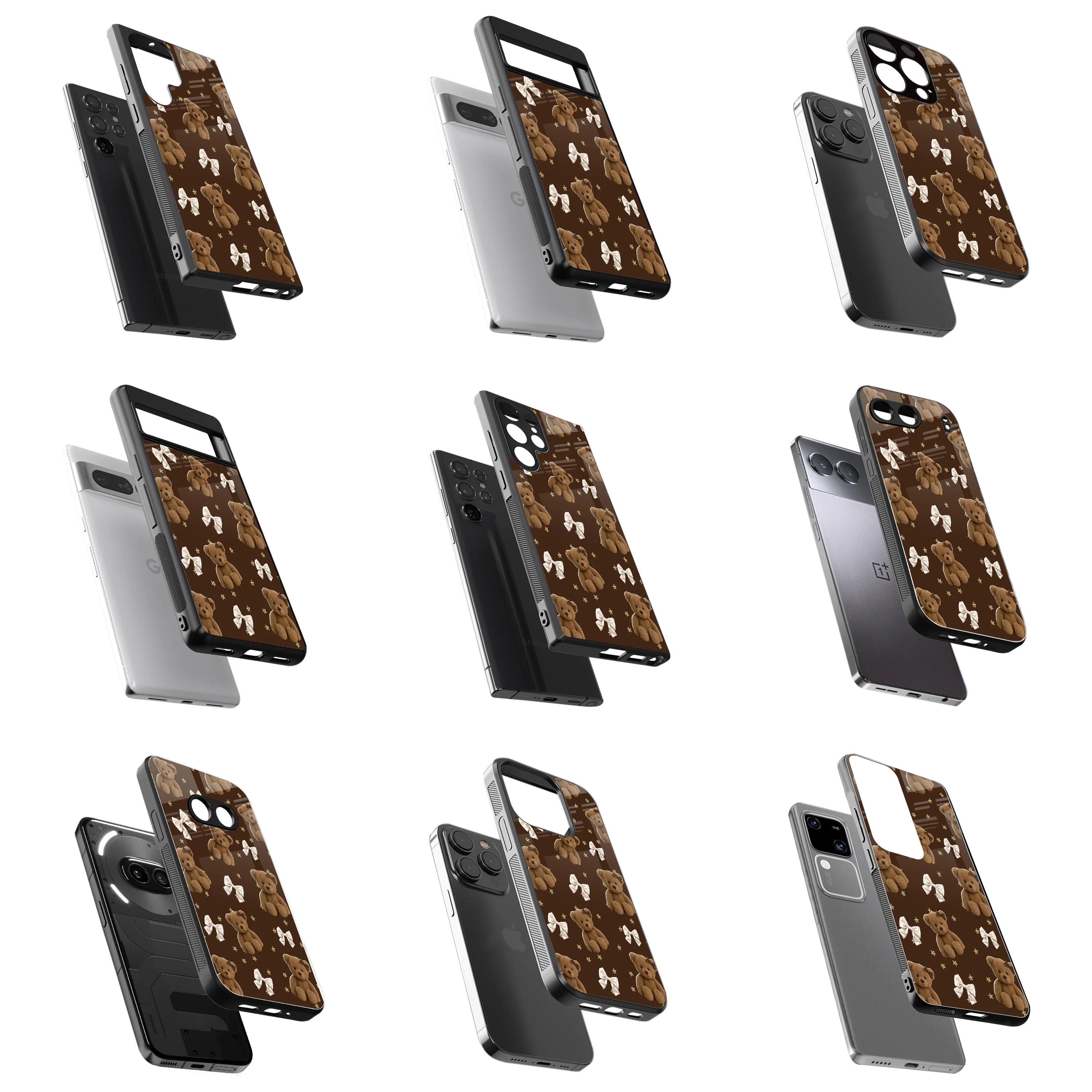 Durable Glass Back Mobile Case for iPhone, Samsung, OnePlus, Google Pixel, Redmi, Vivo, Oppo