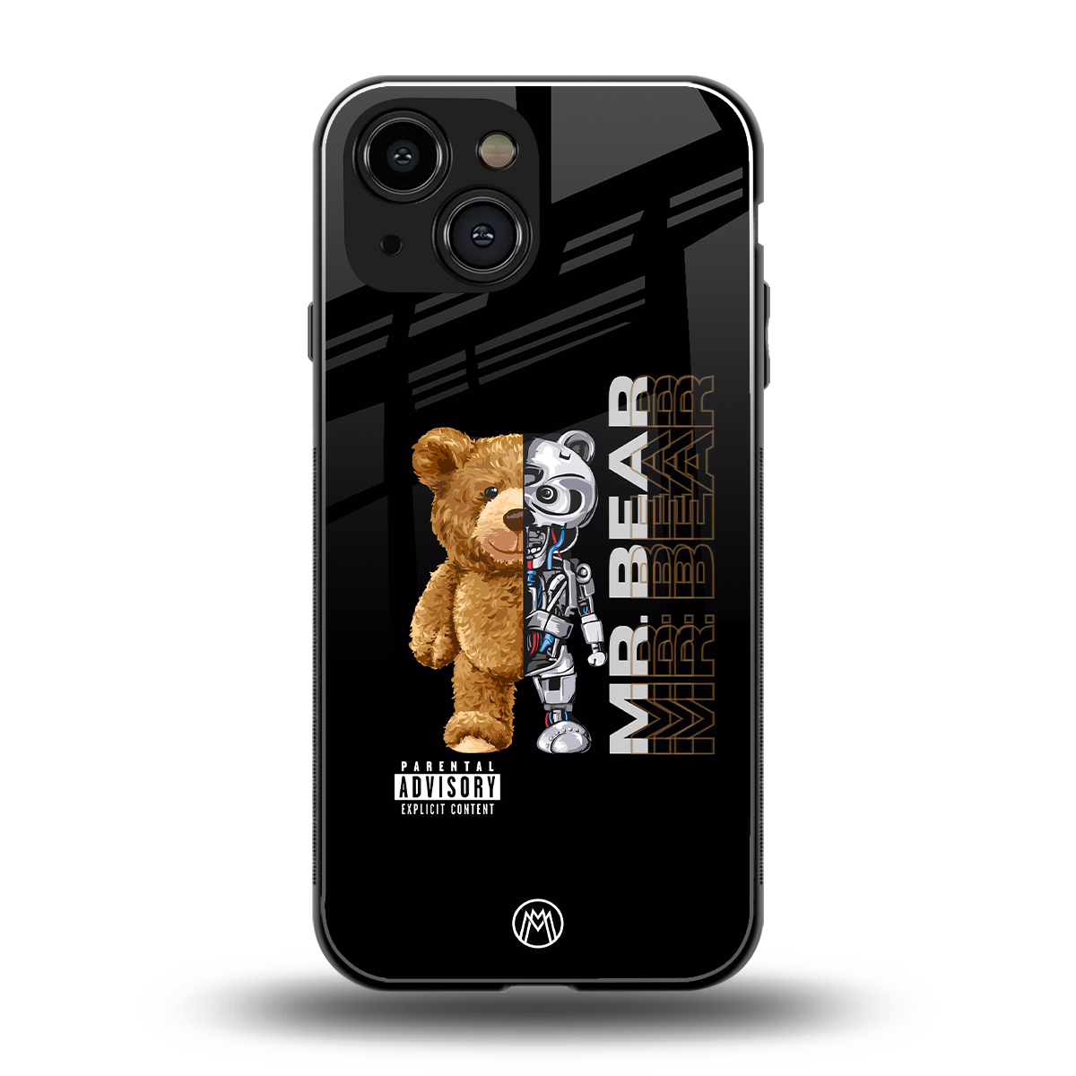 bear pal back phone cover | glass case for iphone 13 mini