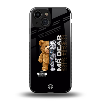 bear pal back phone cover | glass case for iphone 13 mini