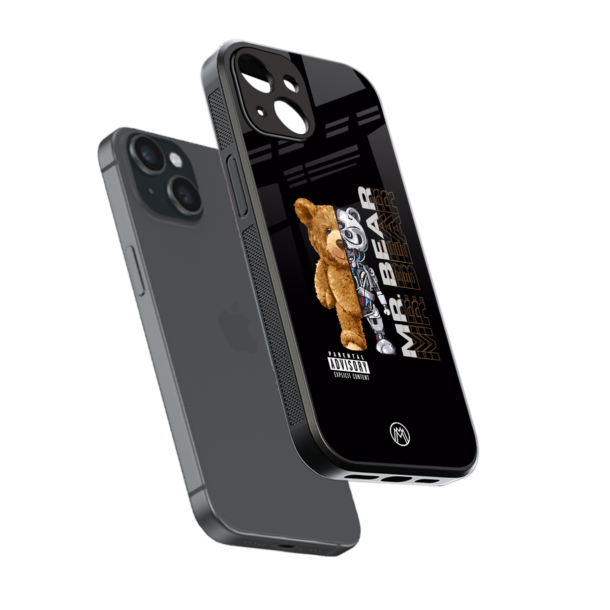 bear pal back phone cover | glass case for iphone 13 mini