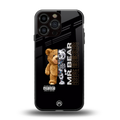 bear pal back phone cover | glass case for iphone 13 pro max
