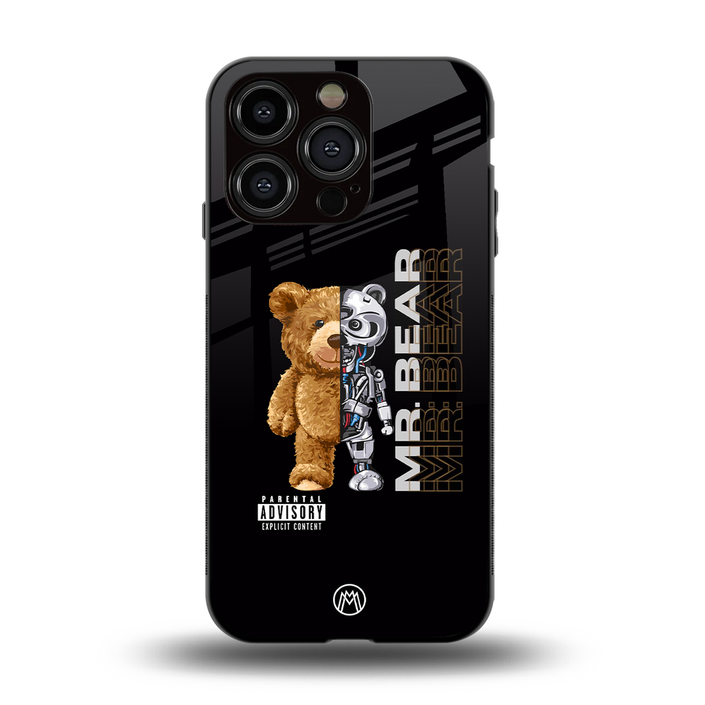 bear pal back phone cover | glass case for iphone 13 pro