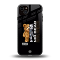 bear pal back phone cover | glass case for iphone 14 plus