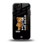 bear pal back phone cover | glass case for iphone 14 plus