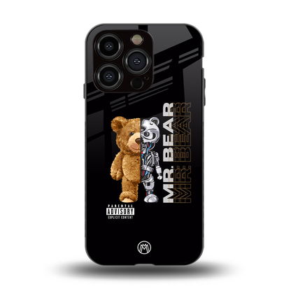 bear pal back phone cover | glass case for iphone 15 pro