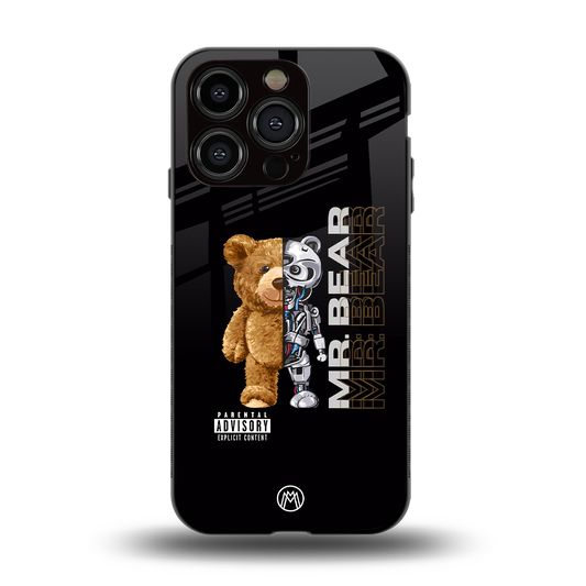 bear pal back phone cover | glass case for iphone 14 pro