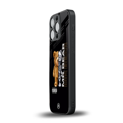bear pal back phone cover | glass case for iphone 14 pro
