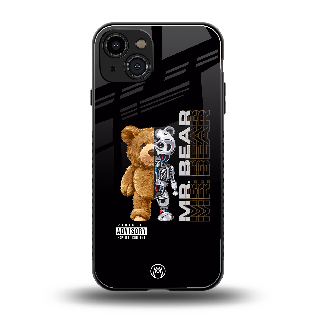 bear pal back phone cover | glass case for iphone 15
