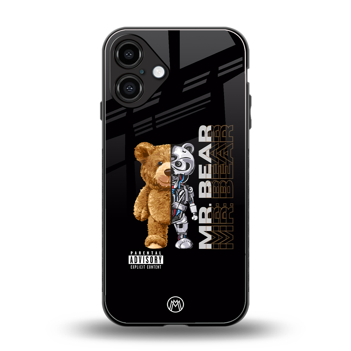 bear pal back phone cover | glass case for iphone 16 plus