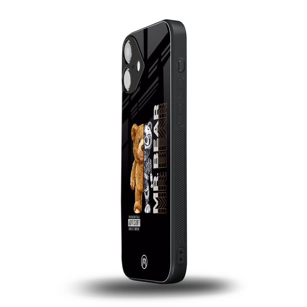 bear pal back phone cover | glass case for iphone 16 plus