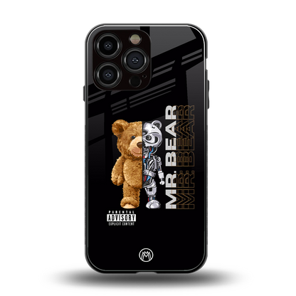 bear pal back phone cover | glass case for iphone 16 pro max