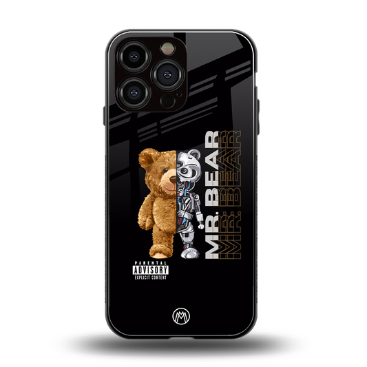bear pal back phone cover | glass case for iphone 16 pro max