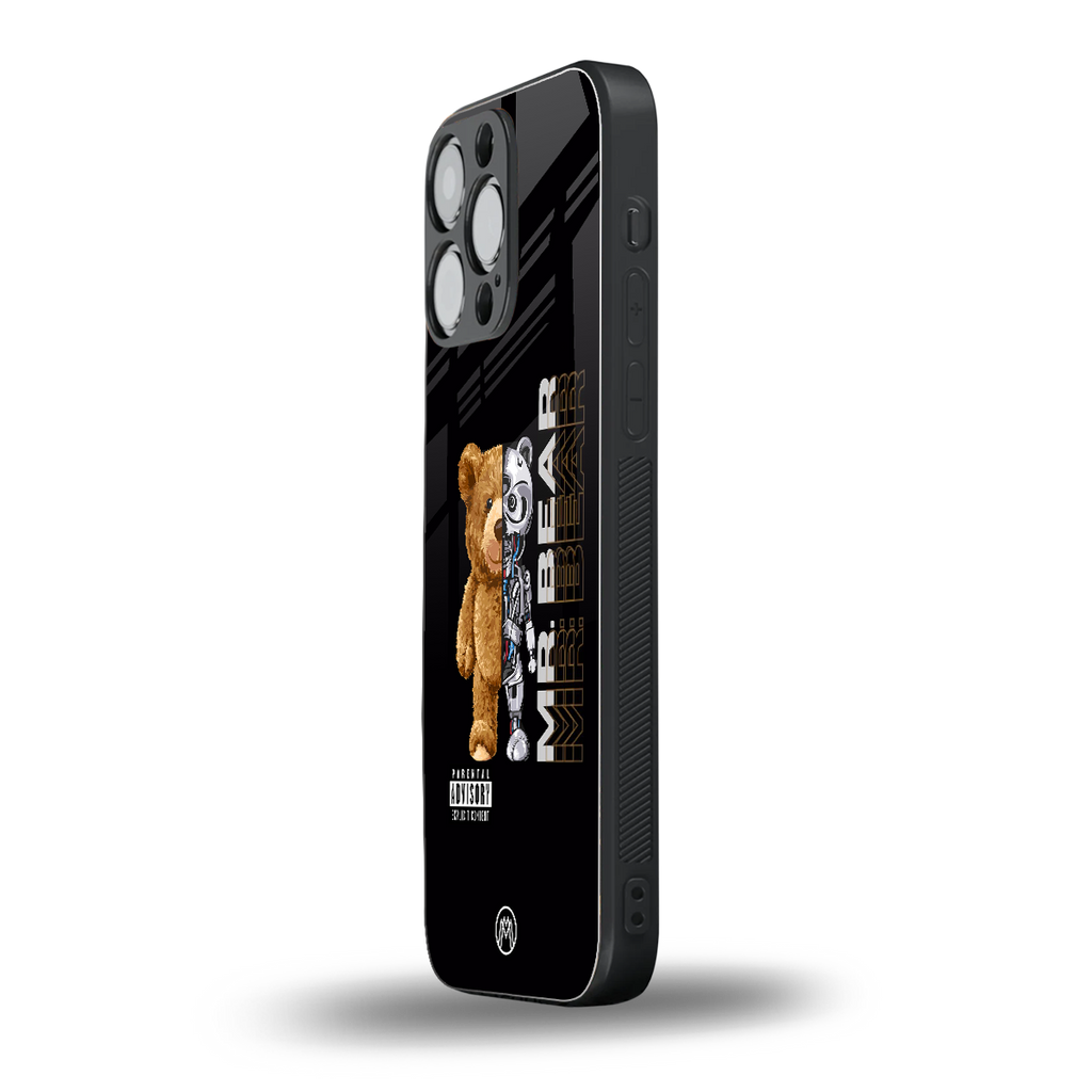bear pal back phone cover | glass case for iphone 16 pro max