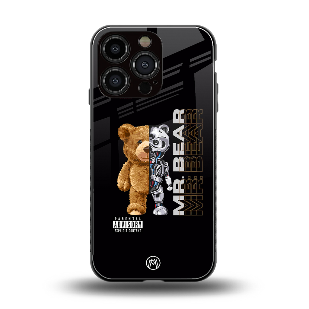bear pal back phone cover | glass case for iphone 16 pro