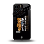 bear pal back phone cover | glass case for iphone 16 pro