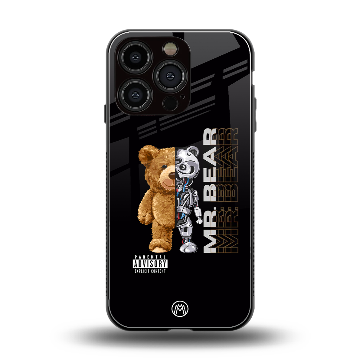 bear pal back phone cover | glass case for iphone 16 pro