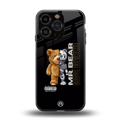 bear pal back phone cover | glass case for iphone 16 pro