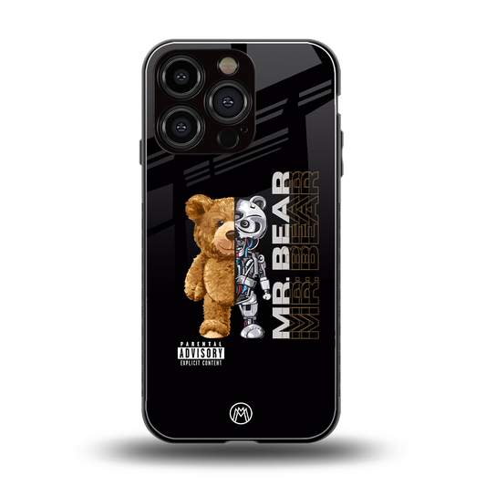 bear pal back phone cover | glass case for iphone 16 pro