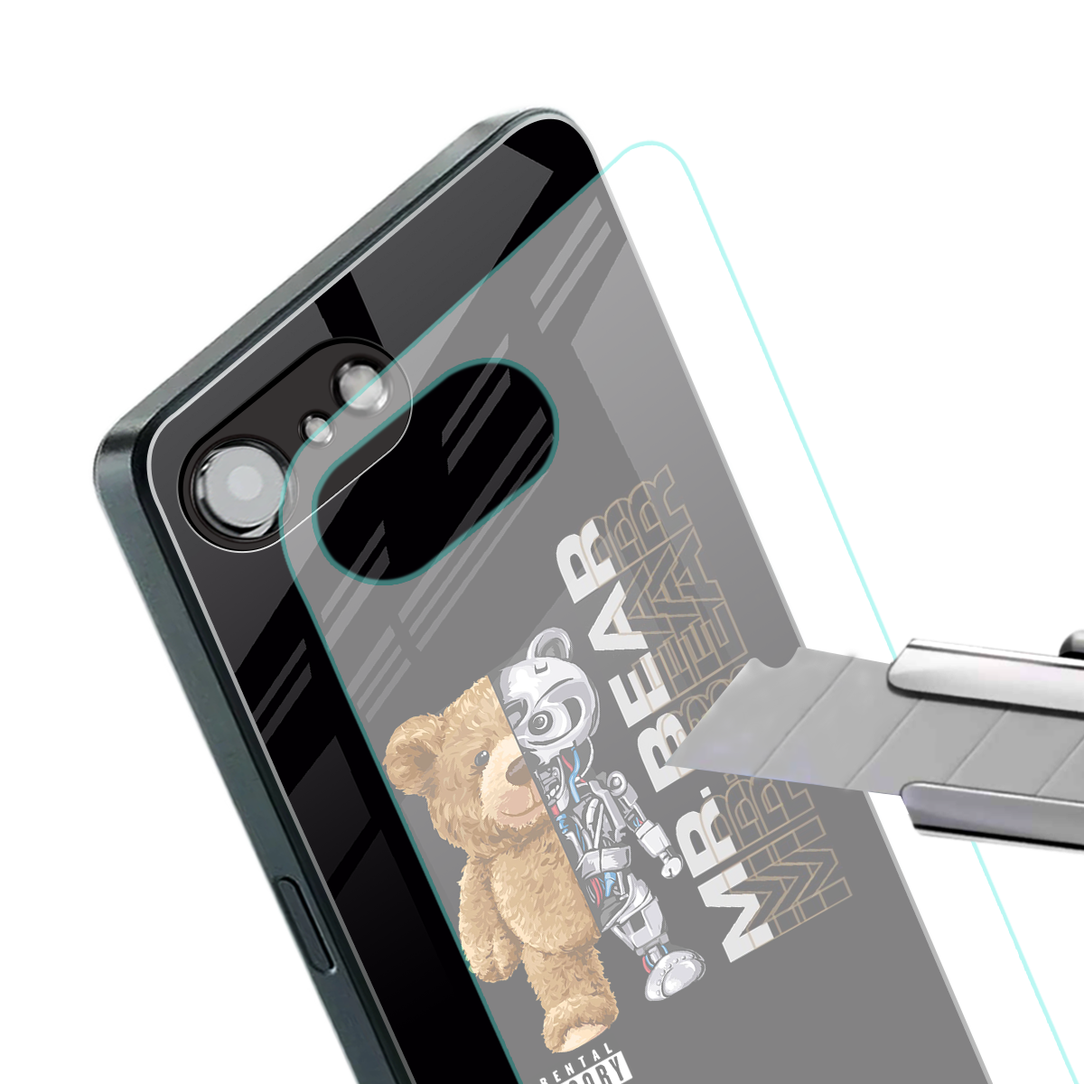 bear pal back phone cover | glass case for iphone 16e
