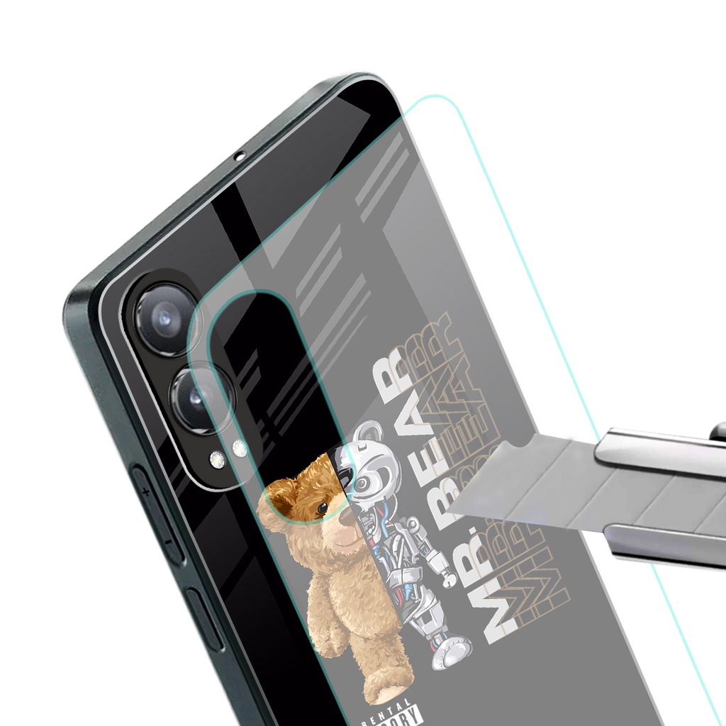 bear pal back phone cover | glass case for oneplus nord ce 4 lite