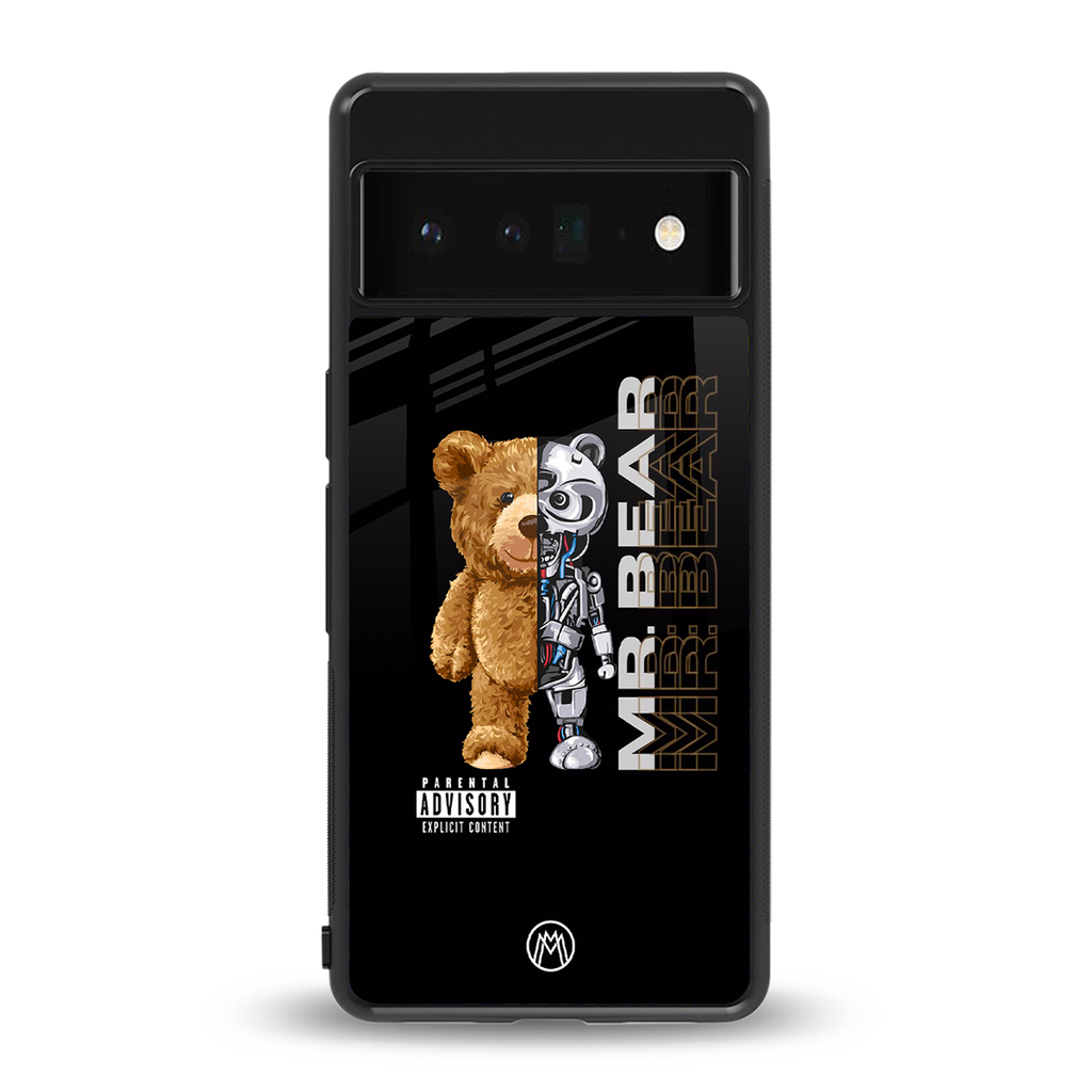 bear pal back phone cover | glass case for google pixel 6 pro