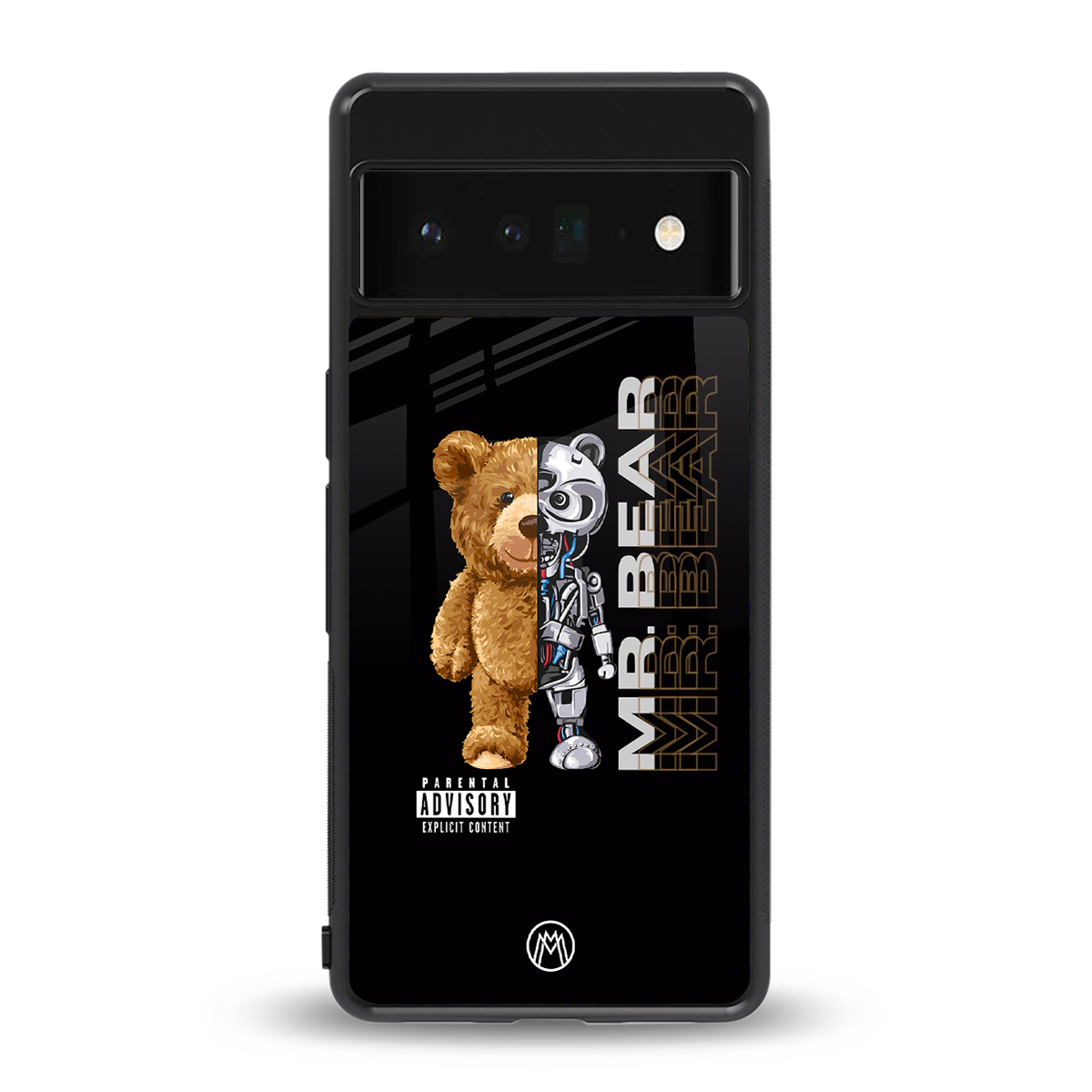 bear pal back phone cover | glass case for google pixel 6 pro