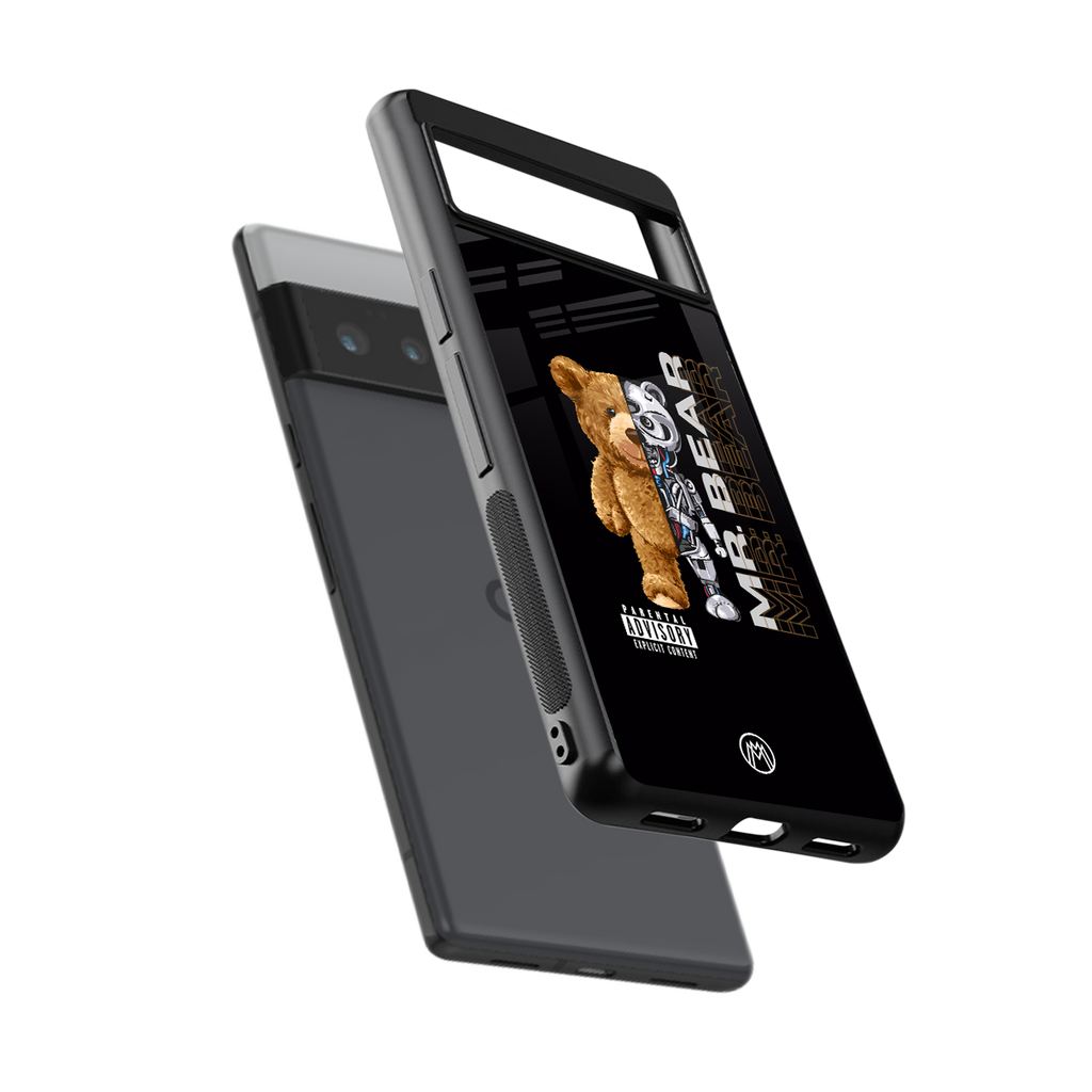 bear pal back phone cover | glass case for google pixel 6 pro