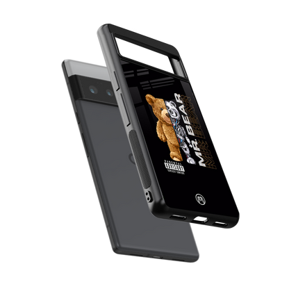 bear pal back phone cover | glass case for google pixel 6 pro
