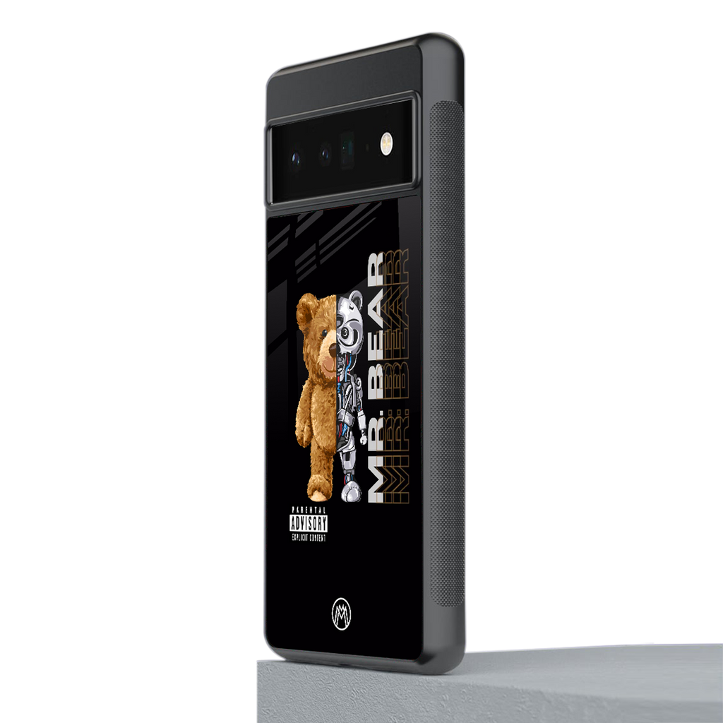 bear pal back phone cover | glass case for google pixel 6 pro