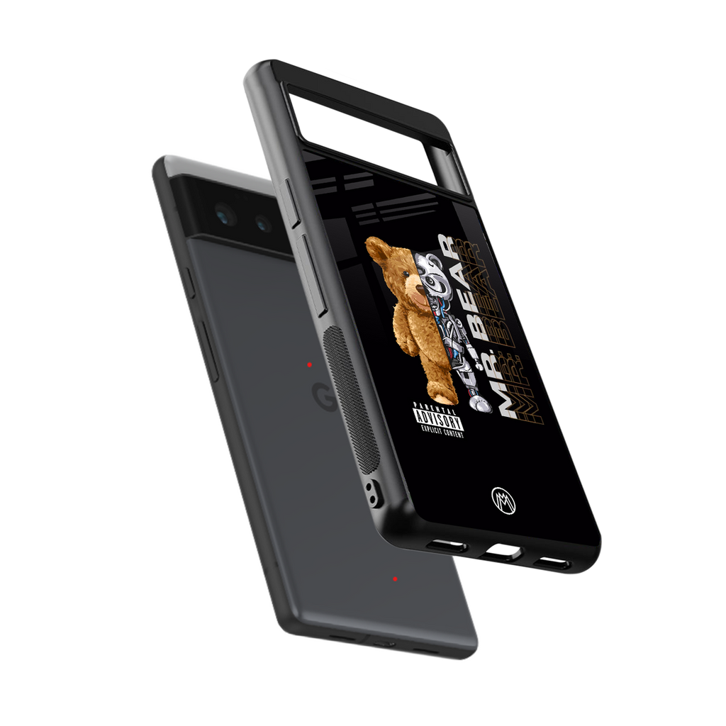 bear pal back phone cover | glass case for google pixel 6