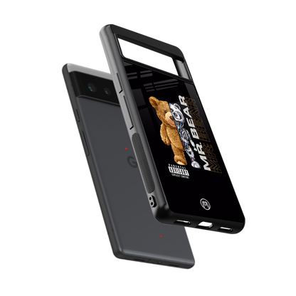 bear pal back phone cover | glass case for google pixel 6