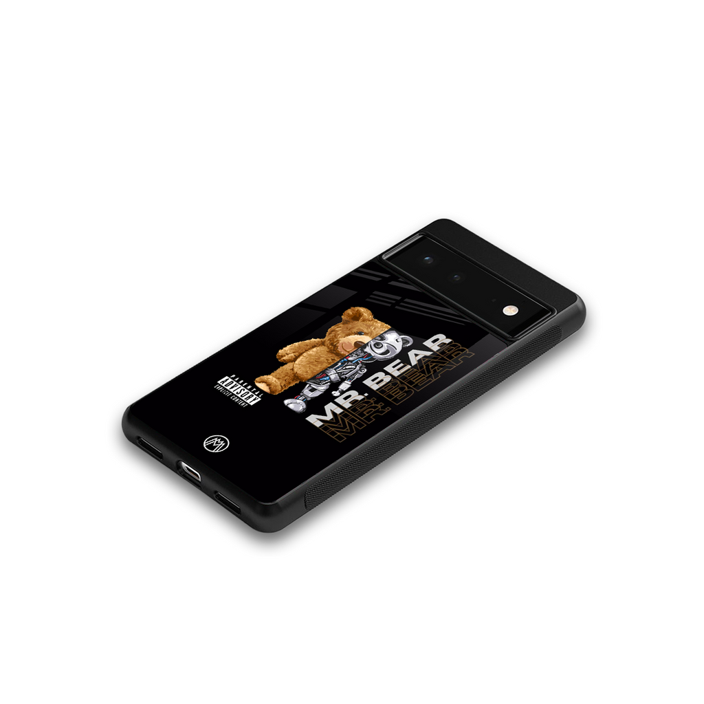 bear pal back phone cover | glass case for google pixel 6