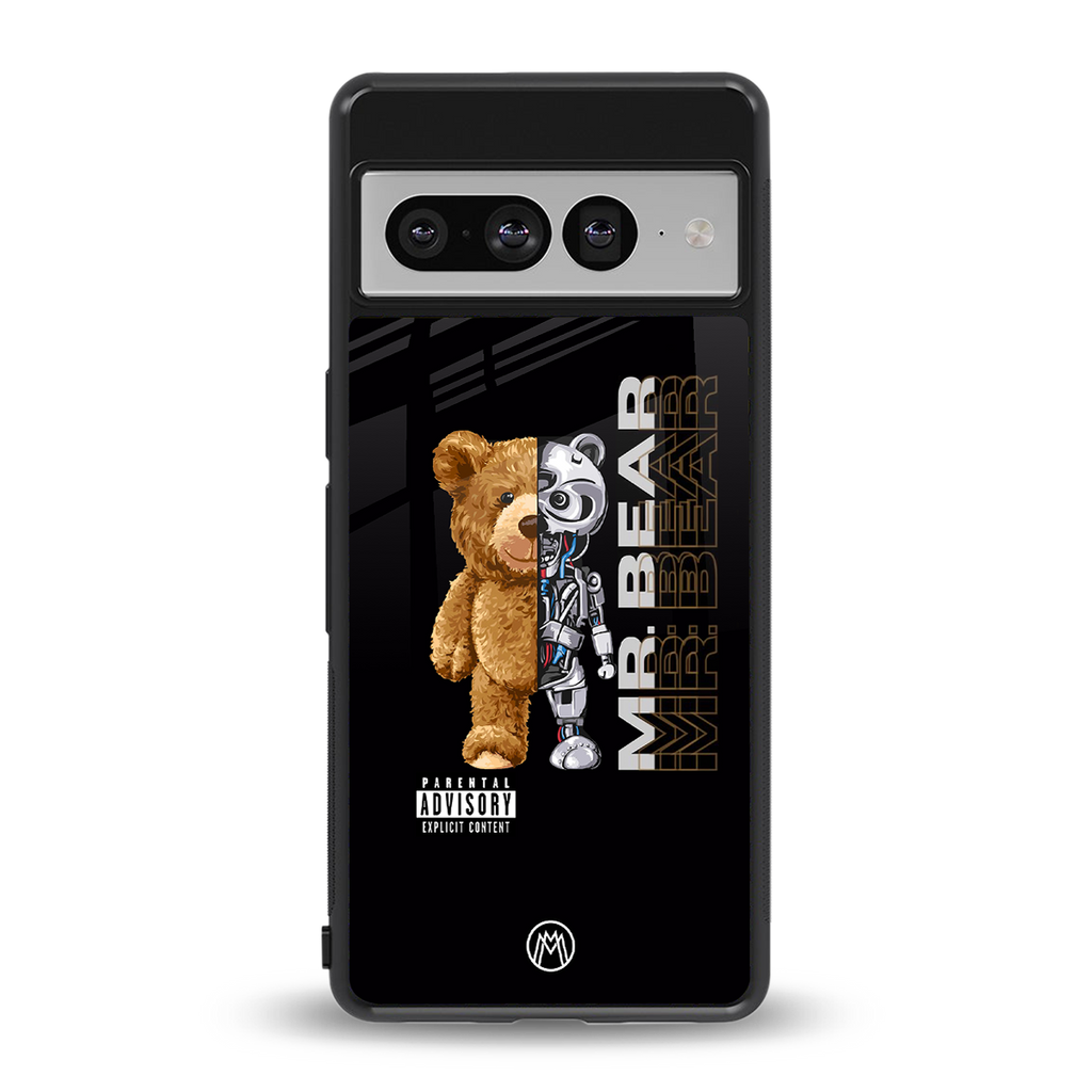 bear pal back phone cover | glass case for google pixel 7 pro