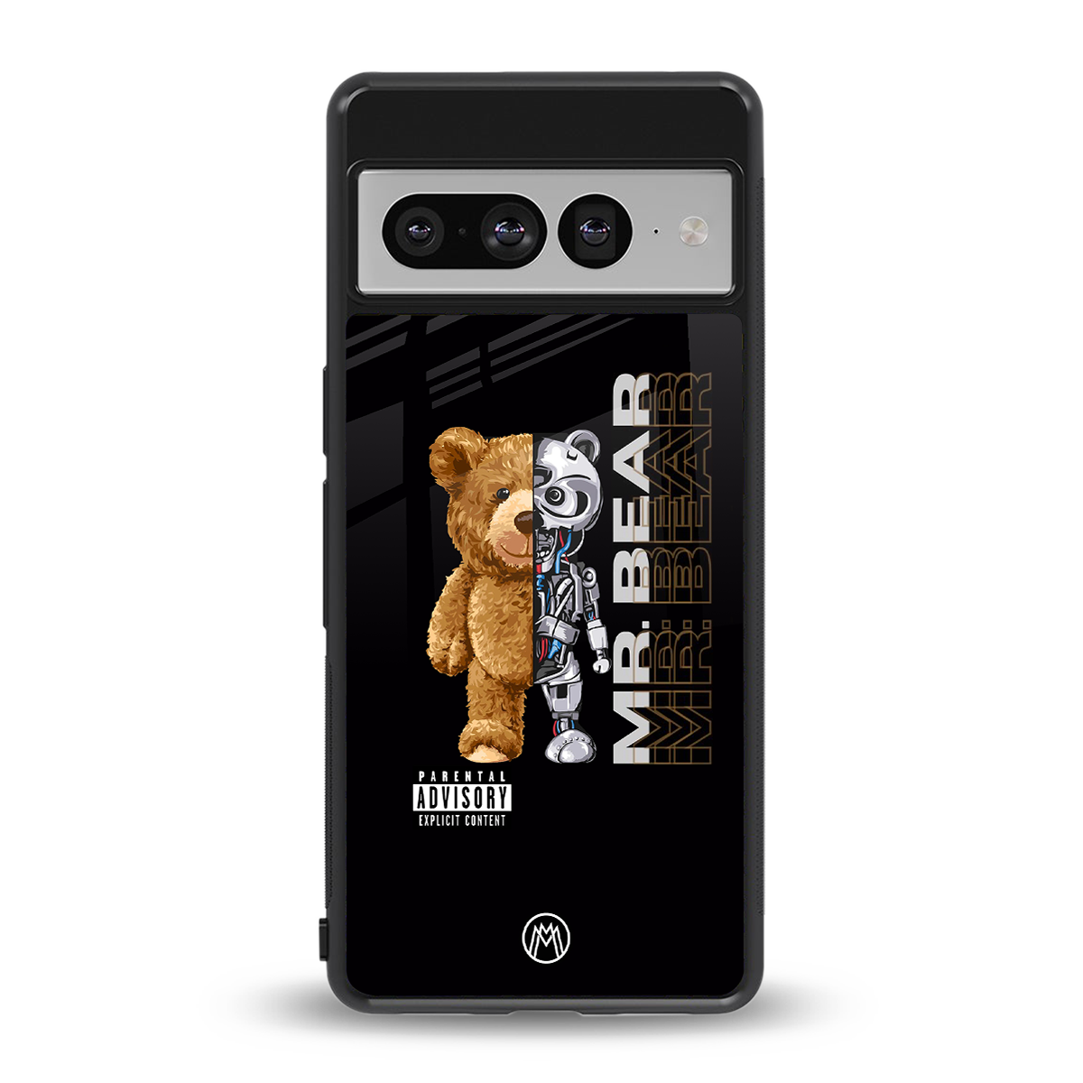 bear pal back phone cover | glass case for google pixel 7 pro