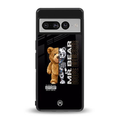 bear pal back phone cover | glass case for google pixel 7 pro