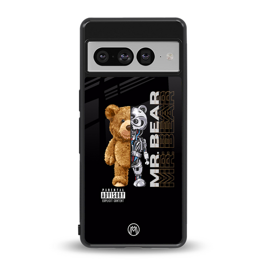 bear pal back phone cover | glass case for google pixel 7 pro