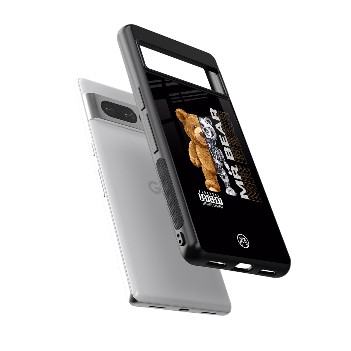 bear pal back phone cover | glass case for google pixel 7 pro