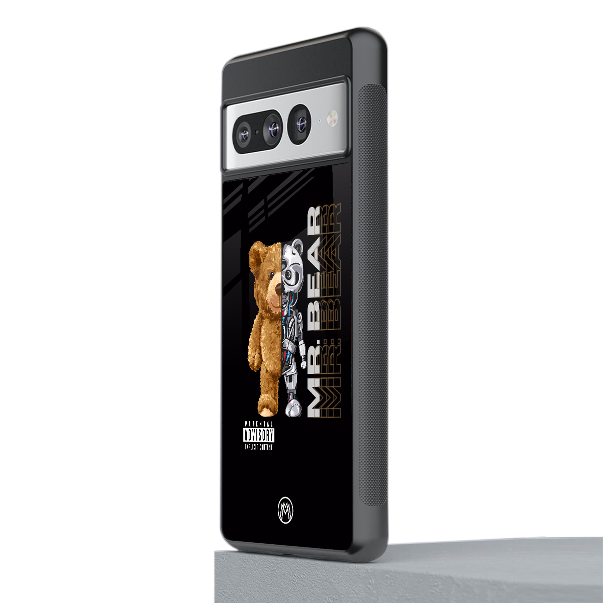 bear pal back phone cover | glass case for google pixel 7 pro