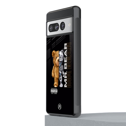bear pal back phone cover | glass case for google pixel 7 pro